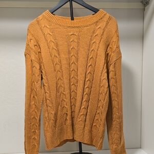 2 Piece Cable Knit Tan Sweater & Skirt